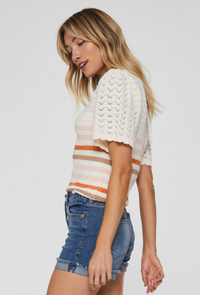 AL Renee Striped Crochet Top