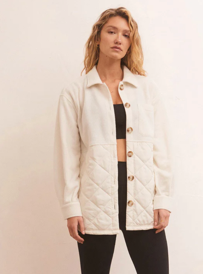 Zsup Fleece/Quilted Jacket-Ivory