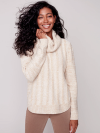 CB Cowl Neck Sweater-Almond