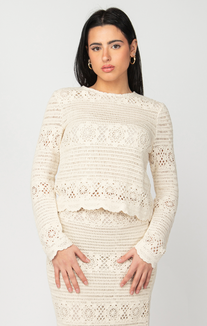 Dex Scallop Crochet Sweater