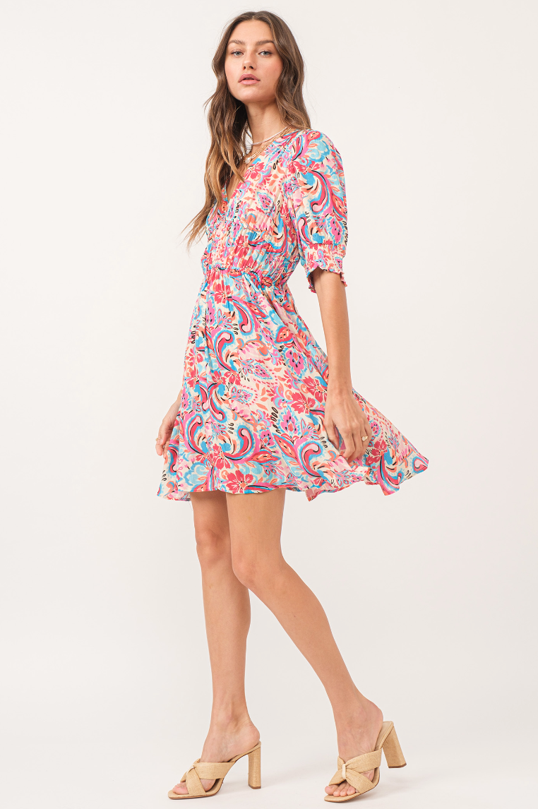 AL Smock Slv Elbow Dress