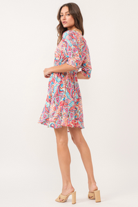AL Smock Slv Elbow Dress