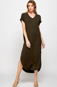 ELL Midi Tee Dress-Black