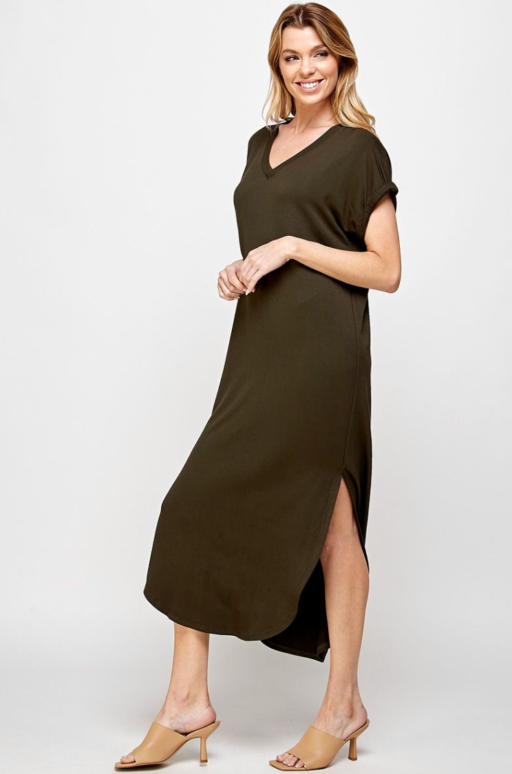 ELL Midi Tee Dress-Black