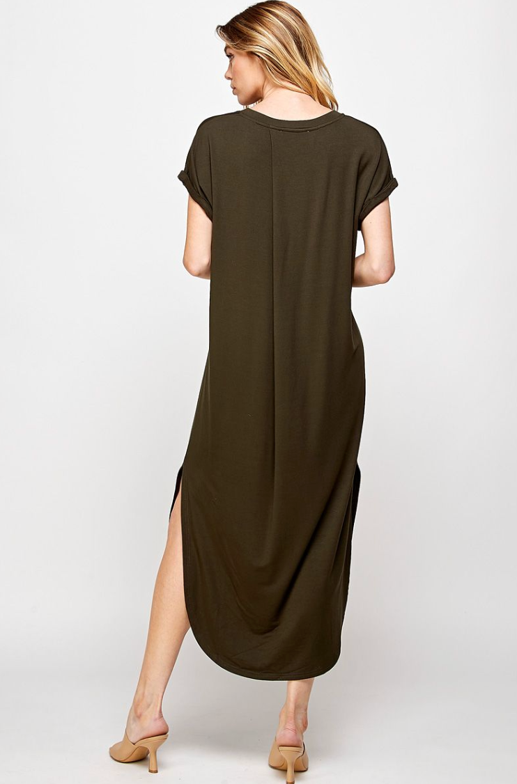 ELL Midi Tee Dress-Black