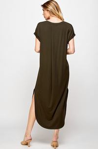 ELL Midi Tee Dress-Black