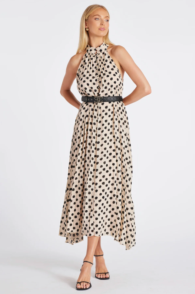 Avery Polka Dot Halter Dress
