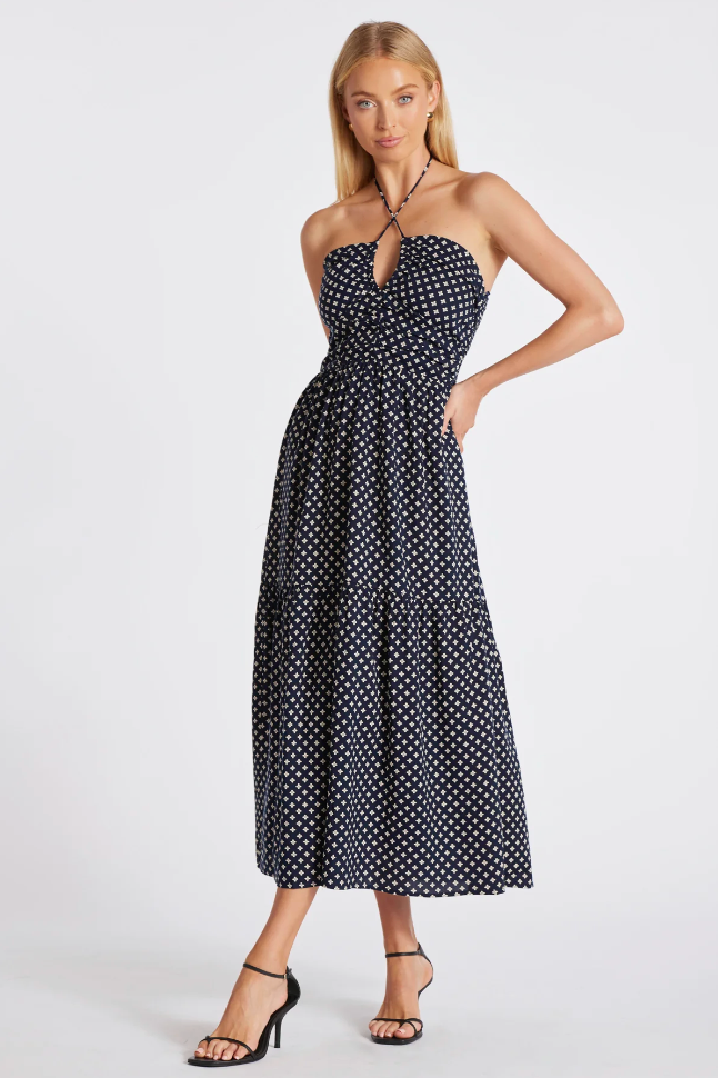 Bishop & Young Halter Fit-N-Flare Clover Print Dress K1FDW2463I Style Niche Boutique Bishop & Young Halter Fit-N-Flare Clover Print Dress K1FDW2463I Style Niche Boutique