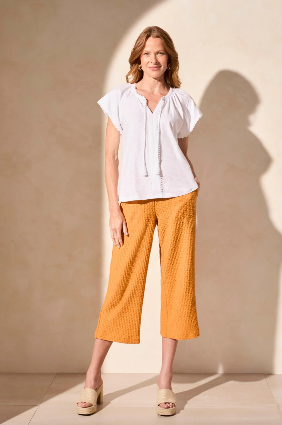 Slub Knit Top w/ Tassles