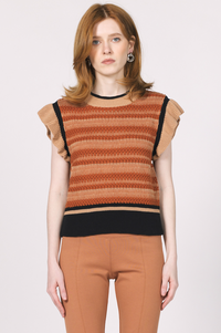 Another Love Ruffle Sleeve Sweater Top