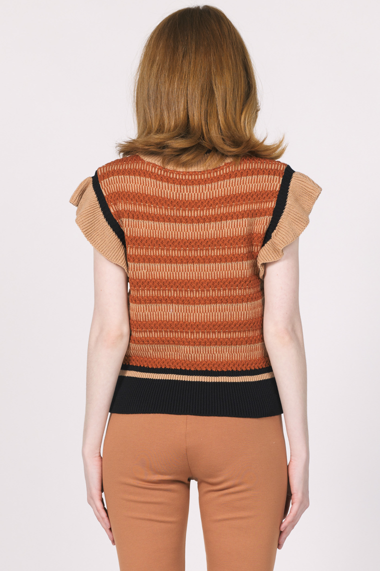 Another Love Ruffle Sleeve Sweater Top