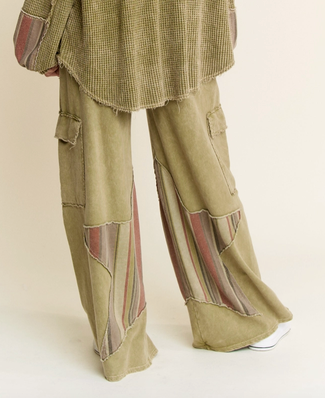 Terry Star Striped Cargo Pants