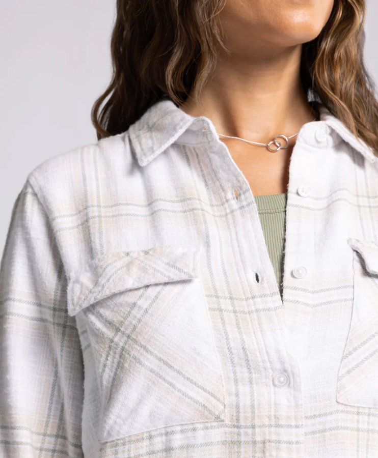 Mabel Linen Like Plaid Top