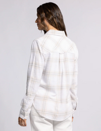Mabel Linen Like Plaid Top