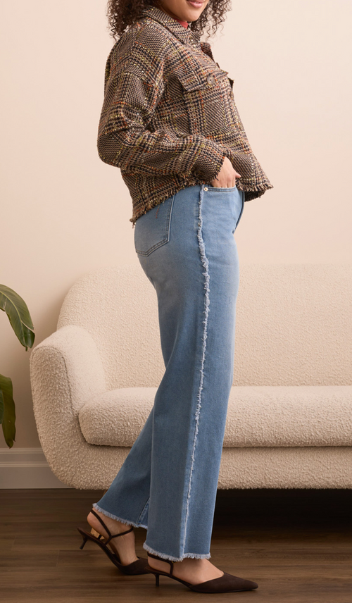 Tribal Brooke Frayed Super Straight Jeans