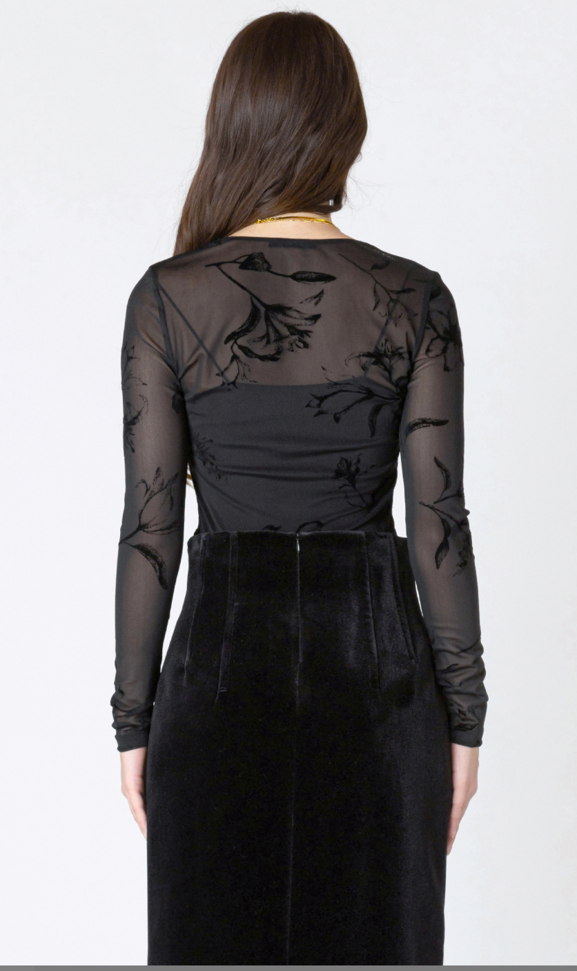 Dex Burnout Patterned Bodysuit