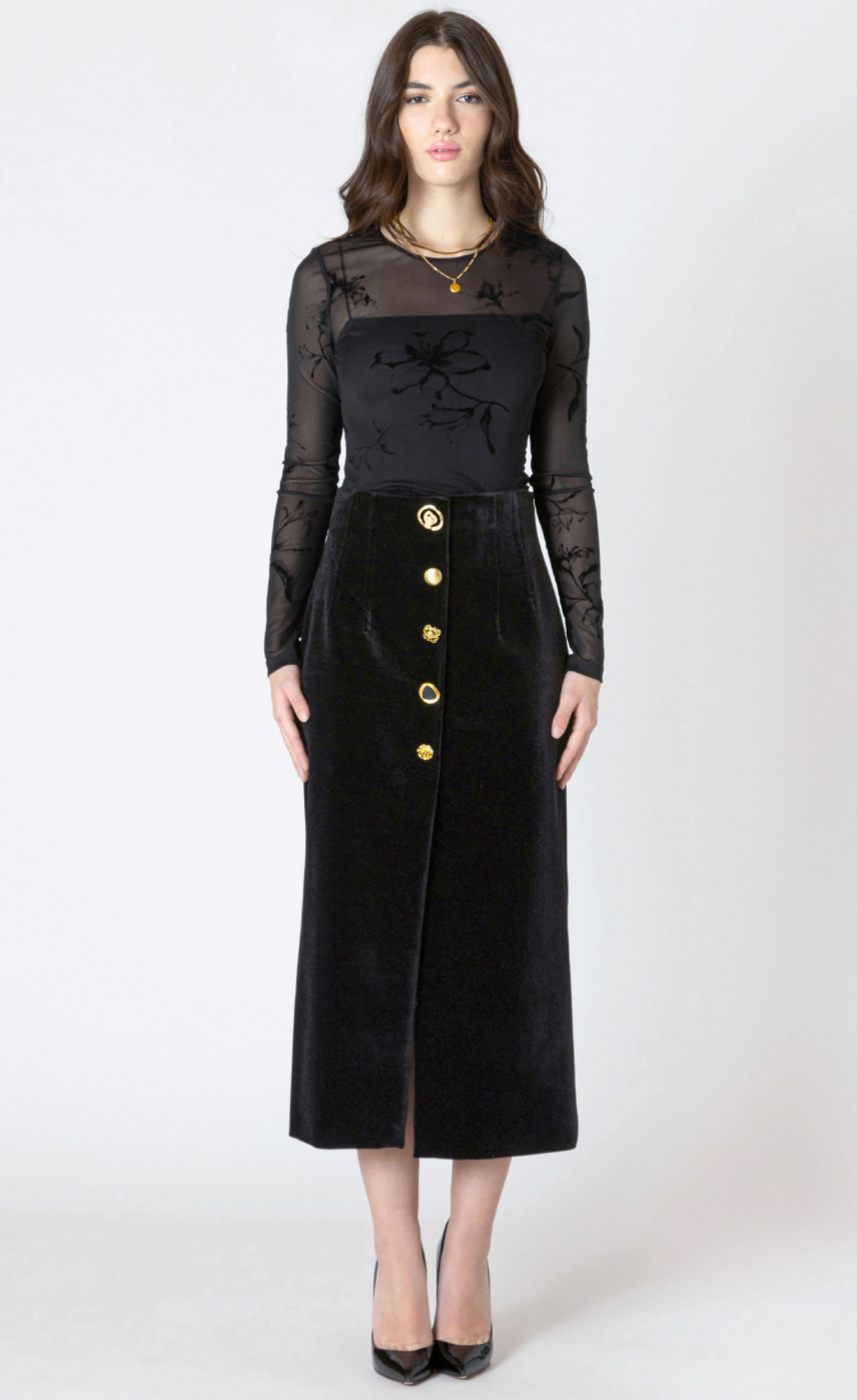 Dex Burnout Patterned Bodysuit