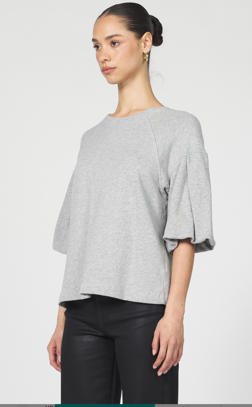 Puff Sleeve Crew Neck Top