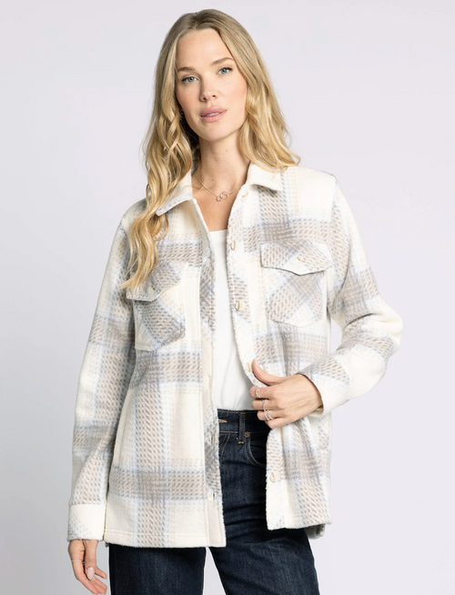 Santa Fe Plaid Jacket-Tan/Blue