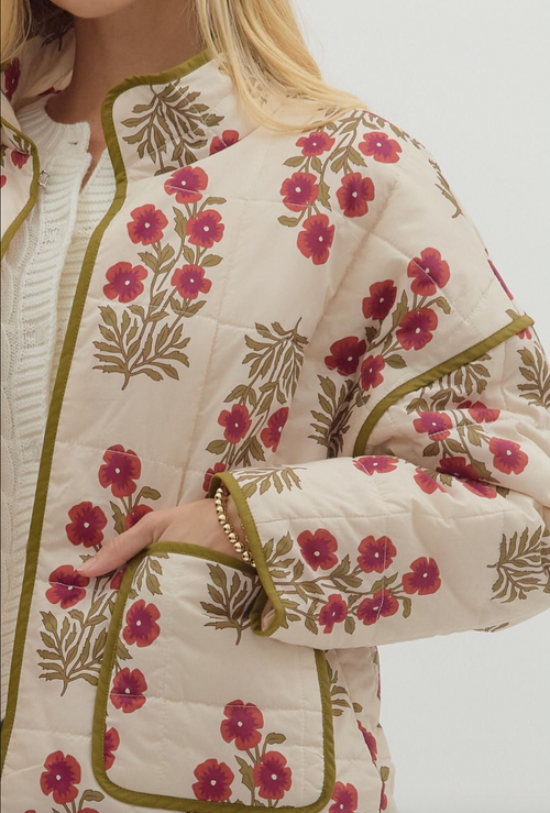 Botanical quilted jacket