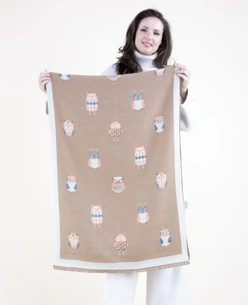 Owl Pattern Pashmina Scarf