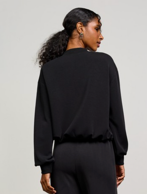 Modal Bomber Jacket-Black