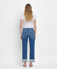 Cuffed Straight Jeans-Daphne