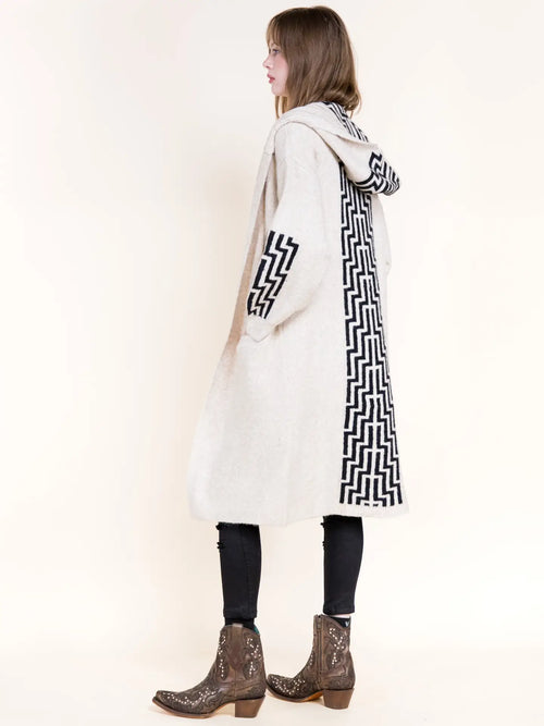 Downtown Tribal Hooded Coatigan