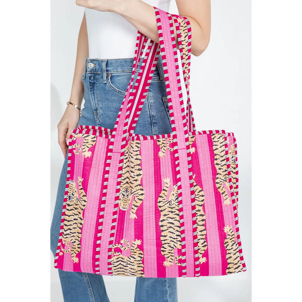 Reversible Quilted Tote Bag