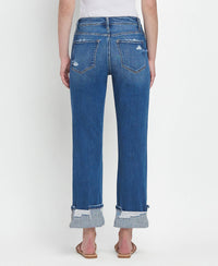 Cuffed Straight Jeans-Daphne