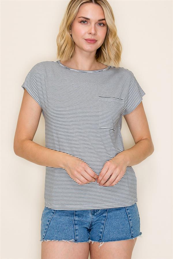 Pinstriped Jersey Top