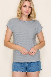Pinstriped Jersey Top