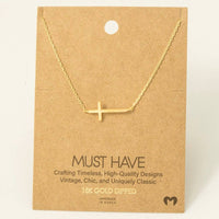 Side Cross Pendant Necklace