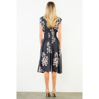 Floral Zipper Midi Dress
