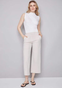 Elizabeth Striped Techno Pant-Beige