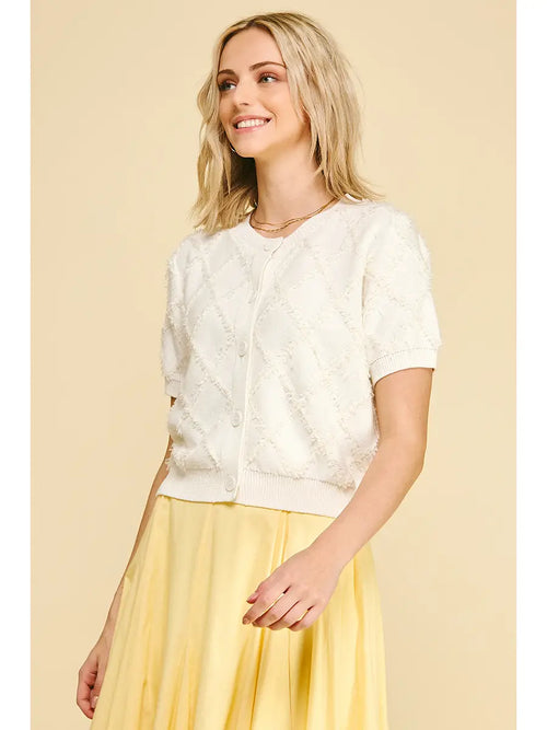 Diamond Textured Knit Cardigan