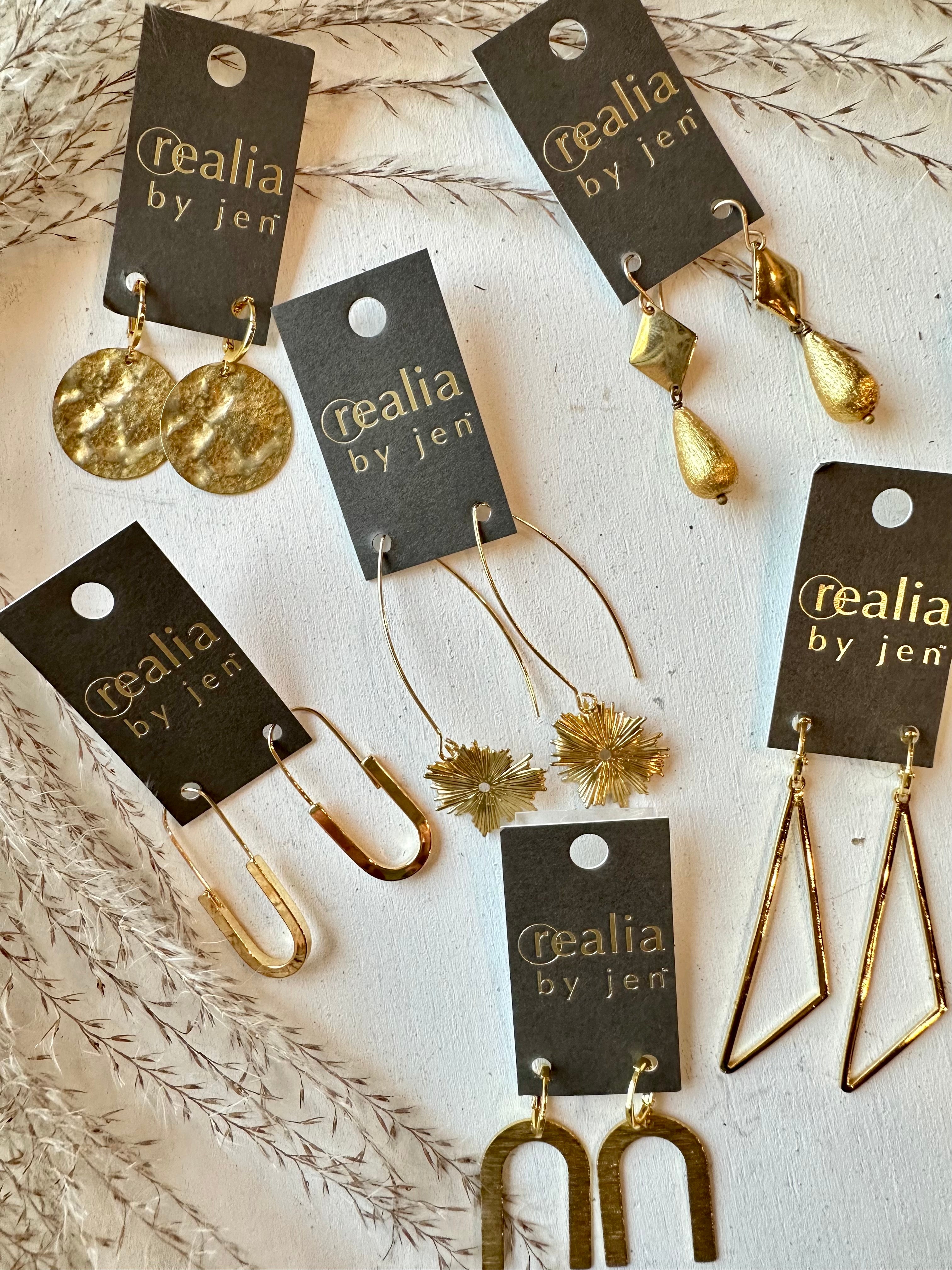 Realia by JEN Geo Gold Earrings Style Niche Boutique