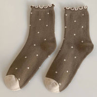 Polka Dots Ruffle Crew Socks
