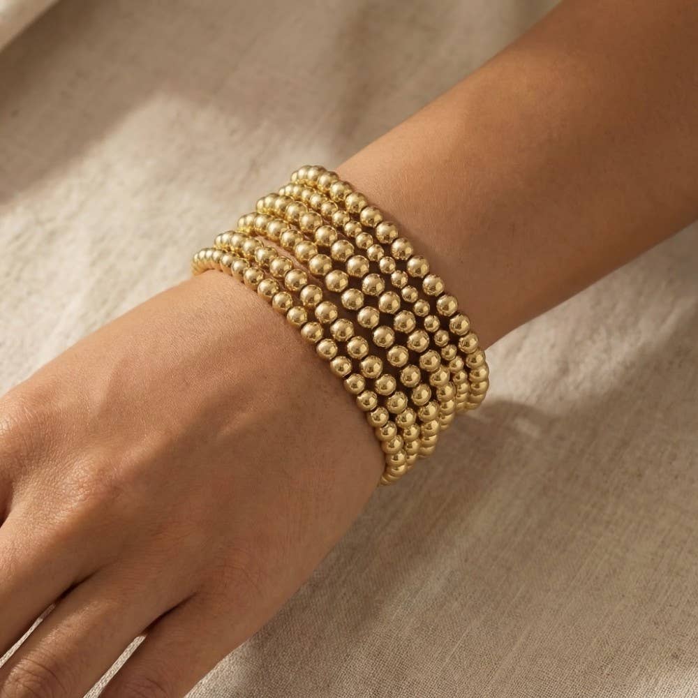 Gold Dipped Bead Bracelet Set