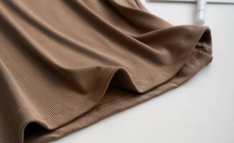 Rib tank top w built in bra -Cocoa