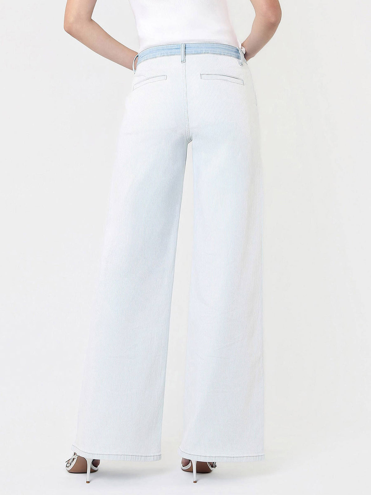 Contrast Waistband Stripe Jean-Castle Rock