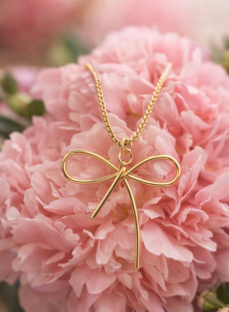Bow Necklace-Gold