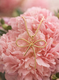 Bow Necklace-Gold