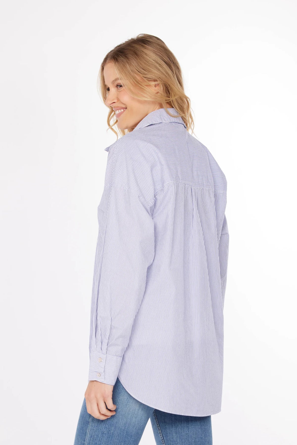 Stripe Button up Top