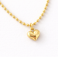 Puff Heart Pendant w/Ball Chain