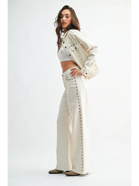 JBD Studded Palazzo Wide Leg Jeans