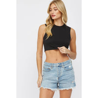 Distressed Fray Hem Shorts