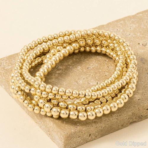 Gold Dipped Bead Bracelet Set
