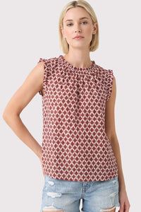 Geo Printed Sleeveless Blouse
