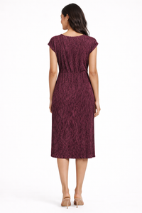 London Times Lurex Dress-Wine
